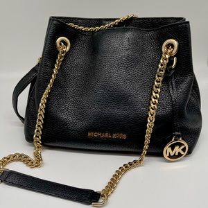 Michael Kors Medium Black Jet Set Chain Leather Tote